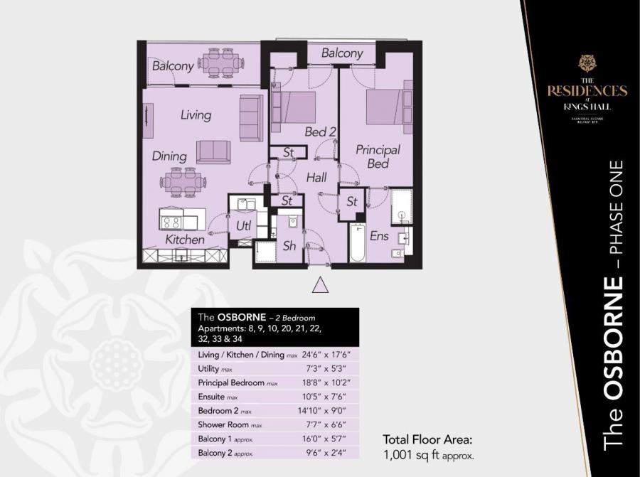 Apartment 22, The Osborne, The Residences At Kings Hall, balmoral, balmoral avenue, BT9